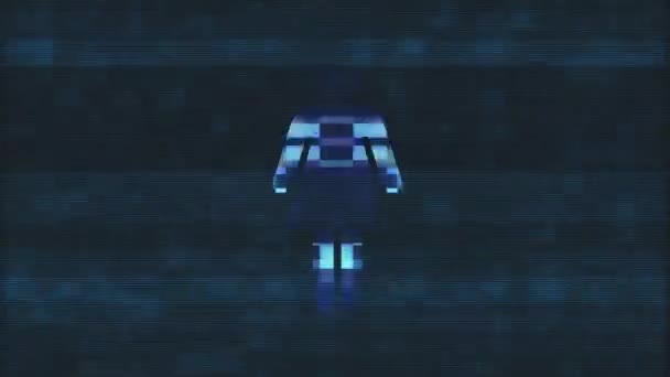 simple femme symbole glitch écran distorsion affichage animation sans couture boucle arrière-plan - Nouvelle qualité universelle fermer vintage dynamique animé coloré joyeux cool agréable vidéo 