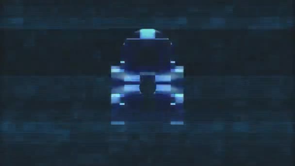 verrouillage symbole glitch écran distorsion holographique affichage animation boucle transparente sybersequrity arrière-plan nouvelle qualité universelle fermer vintage dynamique animé coloré joyeux cool agréable vidéo 