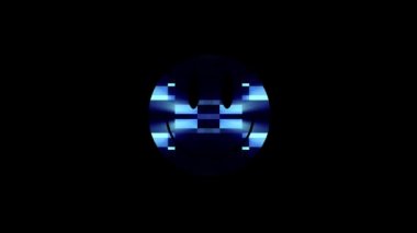 Dijital eski tv ekran sorunsuz döngü aksaklık girişim animasyon yeni dinamik retro neşeli renkli retro vintage video görüntüleri sembolü gülümse