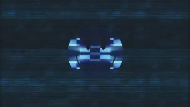 Symbole de sourire sur l'écran de télévision numérique ancienne boucle transparente interférence interférence animation nouvelle dynamique rétro joyeuse colorée rétro vidéo vintage 