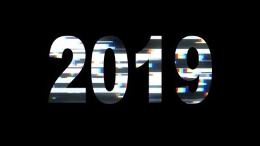 2019 hata metni siyah arka plan yeni kalite üzerinde hareket dinamik tatil neşeli serin video ayak döngü