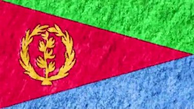stop motion animasyon sorunsuz döngü arka plan yeni kalite ulusal vatansever renkli sembol video görüntüleri pastel tebeşir mum boya çizilmiş Eritre bayrak karikatür