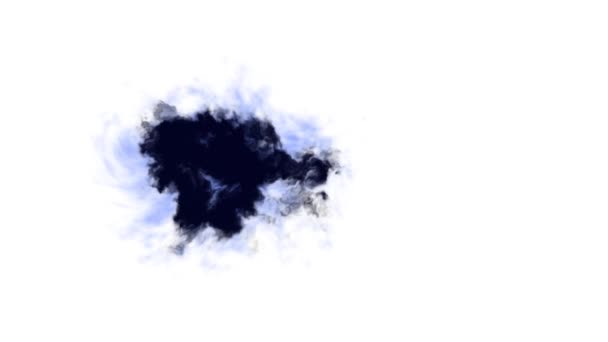 Tache d'éclaboussure d'encre bleue propagation turbulente peinture abstraite mouvement animation arrière-plan nouvelle qualité unique art élégant coloré joyeux cool beau mouvement dynamique belle vidéo — Video