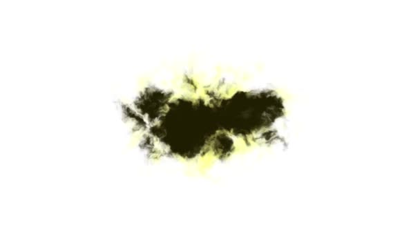 Amarillo tinta salpicadura blot difusión turbulento movimiento abstracto pintura animación fondo nuevo arte de calidad única elegante colorido alegre fresco agradable movimiento dinámico hermoso video metraje — Vídeo de stock