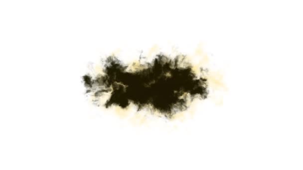 Πιτσιλίσματα κίτρινης μελάνης λεκές εξαπλώνεται ταραχώδη κινείται αφηρημένη ζωγραφική κινούμενα σχέδια νέα μοναδική ποιότητα τέχνης κομψό πολύχρωμες χαρούμενες δροσερό ωραία κίνηση δυναμική όμορφη βιντεοσκοπημένων εικονών υποβάθρου — Αρχείο Βίντεο