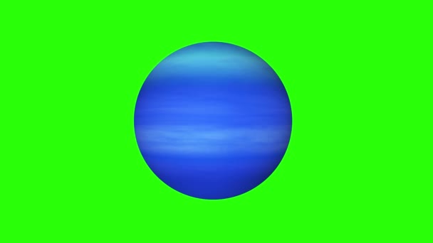 Modelo de planeta Urano simple rotación de animación de bucle sin costuras sobre fondo de pantalla verde Nueva calidad espacio universal colorido video — Vídeo de stock
