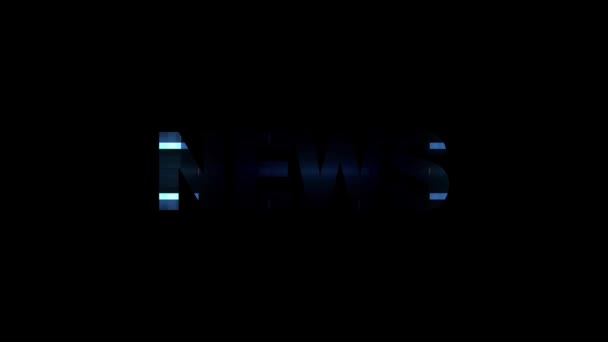 Neon glitch News text animation background logo seamless loop New quality universal technology motion dynamic animated background colorful joyful video — Stock Video
