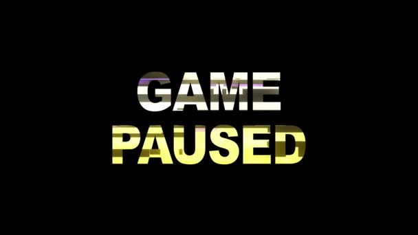 Неоновий глюк GAME PAUSED текстовий анімаційний фон логотип безшовний цикл Нова якість універсальна технологія руху динамічний анімований фон барвисте радісне відео — стокове відео