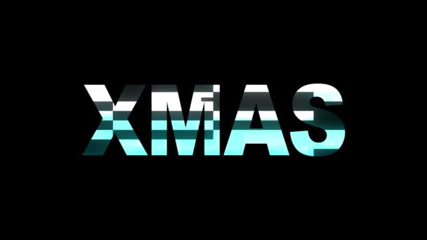 Neon glitch XMAS text animation background logo seamless loop Nova qualidade universal tecnologia movimento dinâmico animado fundo colorido alegre estoque vídeo — Vídeo de Stock