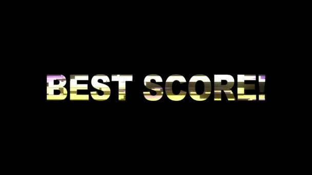 Neon glitch beste Score tekst animatie achtergrond logo naadloze loop nieuwe universele technologie beweging dynamische geanimeerde achtergrond kleurrijke vrolijke voorraad videokwaliteit — Stockvideo