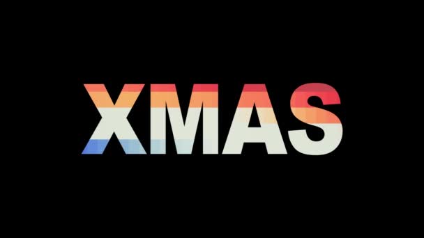 XMAS texto da palavra colorido animação fundo sem costura loop - Nova qualidade universal retro vintage colorido stockvideo — Vídeo de Stock