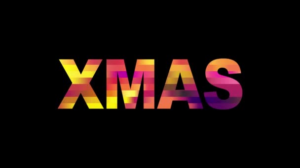 クリスマスの単語テキスト カラフルなアニメーション背景のシームレスなループ - 新しい品質普遍的なレトロなヴィンテージ カラフルな stockvideo — ストック動画
