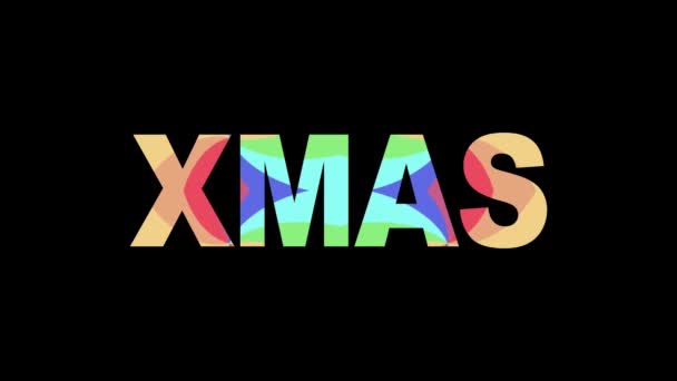 XMAS parola testo animazione colorata sfondo loop senza soluzione di continuità - Nuova qualità universale retrò vintage colorato stockvideo — Video Stock