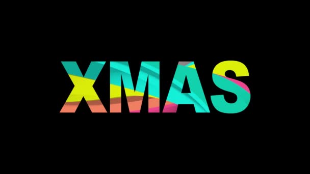 XMAS текстовый красочный анимационный фон - новое качество универсального ретро-винтажного красочного stockvideo — стоковое видео