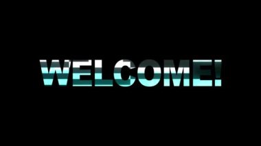 Neon aksaklık hoş geldiniz kelime metin animasyon arka plan logo sorunsuz döngü yeni kalite evrensel teknoloji hareketli dinamik animasyonlu arka plan renkli neşeli video