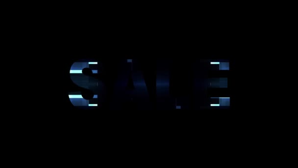 Neon glitch verkauf wort text animation hintergrund logo nahtlose schleife neue qualität universelle technologie bewegung dynamisch animierter hintergrund bunt freudig video — Stockvideo