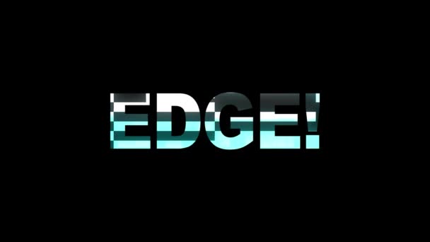 Неоновий глюк EDGE текст анімації фону логотип безшовний цикл Нова якість універсальна технологія руху динамічний анімований фон барвисте радісне відео — стокове відео