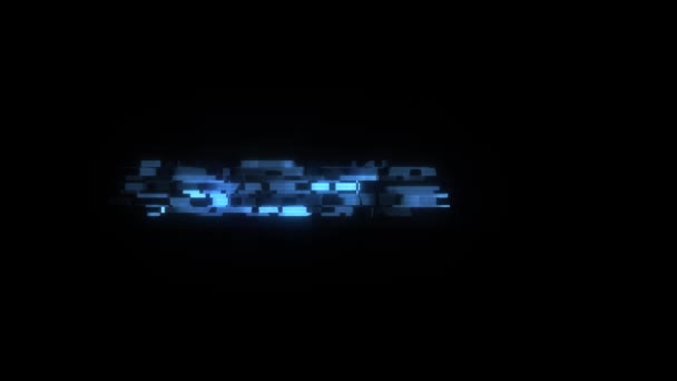 Pantalla HUD cool glitch Carga de texto animación fondo logo lazo sin costuras Nueva tecnología universal movimiento dinámico animado fondo colorido alegre video — Vídeo de stock