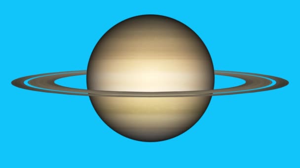 Simplu Saturn planeta model rotativ buclă animație fără sudură pe fundal ecran verde Noua calitate spațiu universal colorat video — Videoclip de stoc