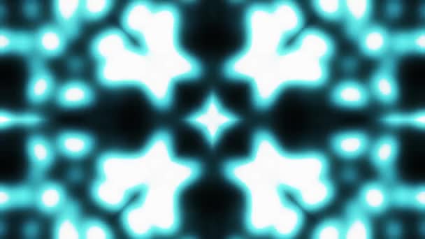 Ornamentale luce blu caleidoscopio modello animazione loop senza soluzione di continuità Nuova vacanza di qualità nativo colorato movimento universale dinamico gioioso musica stock video — Video Stock