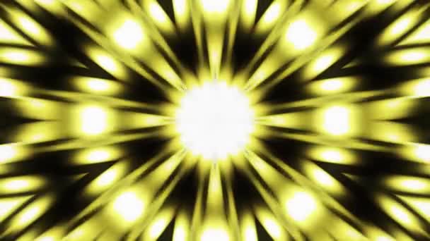 Ornamental light yellow kaleidoscope pattern animation seamless loop New quality holiday native colorful universal motion dynamic joyful music stock video — Stock Video