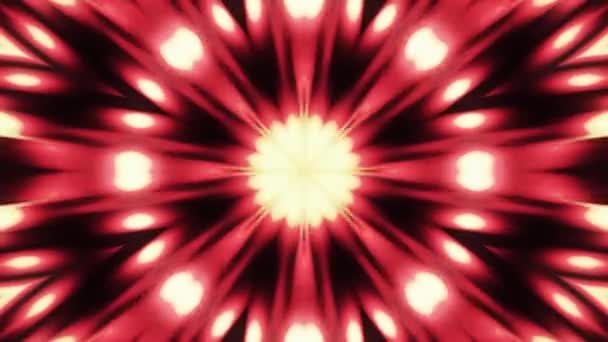 Okrasný světle červená kaleidoskop vzor animace bezešvá smyčka nové kvalitní dovolená nativní barevné univerzální pohyb dynamické radostné akcií videoklip — Stock video