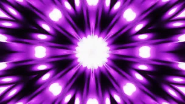 Luz ornamental roxo caleidoscópio padrão animação sem costura loop Novo feriado de qualidade nativo colorido movimento universal dinâmico alegre música stock vídeo — Vídeo de Stock