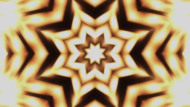 Decoratieve licht oranje Caleidoscoop patroon animatie naadloze loops nieuwe kwaliteit Vakantiewoningen inheemse kleurrijke universele beweging dynamische vreugdevolle voorraad videoclip — Stockvideo
