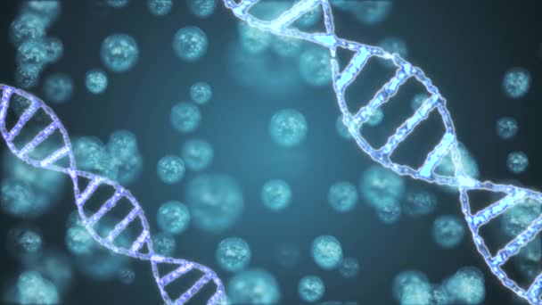 DNA espiral molécula rotativa animação fundo nova qualidade bela saúde natural legal bom estoque de imagens de vídeo — Vídeo de Stock