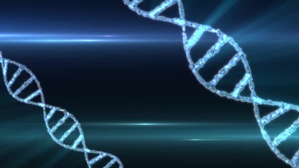 DNA spiral molecule rotating animation background new quality beautiful natural health cool nice stock video footage — Stock Video