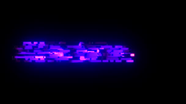 Fresco colorido glitch NUEVO juego de animación de texto de fondo logo lazo sin costuras Nueva tecnología universal movimiento dinámico animado fondo alegre stock video — Vídeos de Stock