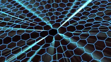 parlak altıgen kılavuz net sallayarak alan manzara sorunsuz döngü çizim hareket grafik animasyon arka plan yeni kalite vintage tarzı serin güzel güzel 4k video görüntüleri