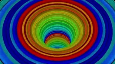 Renkli solucan deliği huni tünel uçuş sorunsuz döngü animasyon arka plan yeni kalite vintage tarzı serin güzel güzel 4k stok video görüntüleri