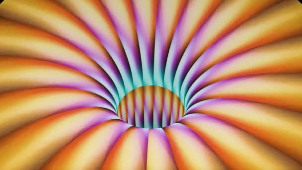 Colorful wormhole funnel tunnel flight seamless loop animation background new quality vintage style cool nice beautiful 4k stock video footage — Stock Video