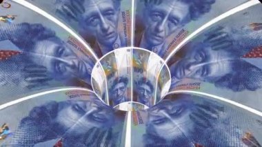 solucan deliği huni tünel uçuş sorunsuz döngü animasyon arka plan yeni kalite finans iş serin güzel güzel 4 k stok video görüntüleri İsviçre frank