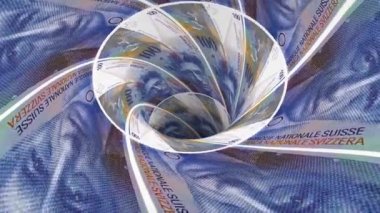 Düden blackhole huni tünel sorunsuz döngü animasyon arka plan yeni kalite finans iş serin güzel güzel 4 k stok video görüntüleri İsviçre frank