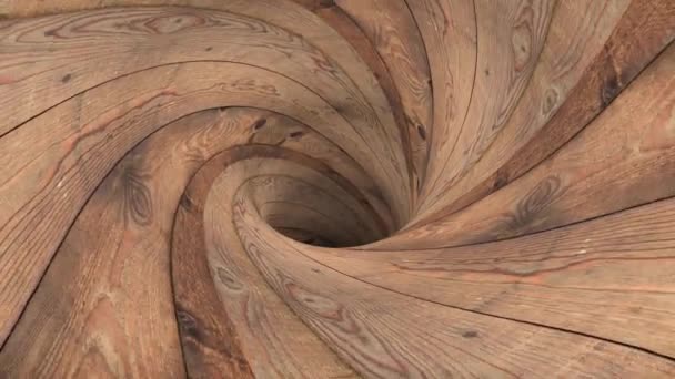 Wooden wormhole funnel tunnel flight seamless loop animation background new quality vintage style cool nice beautiful 4k stock video footage — Stock Video