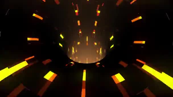 Красочные технологические глюки искажения червоточины воронка туннеля полета петли анимации задний план нового качества винтажный стиль прохладно красивый 4k видео — стоковое видео