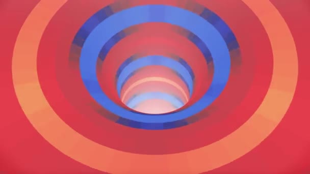 Färgglada maskhål tratt tunnel flyg sömlös loop animation bakgrund nya kvalitet vintage stil cool trevlig vacker 4k video arkivfilmer — Stockvideo
