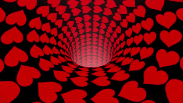 Kalp solucan deliği huni tünel uçuş sorunsuz döngü animasyon arka plan yeni kalite vintage tarzı serin güzel güzel 4k stok video görüntüleri — Stok video