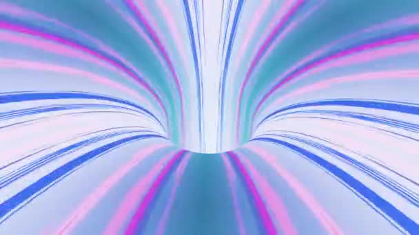 Colorido agujero de gusano túnel vuelo animación fondo nuevo estilo vintage fresco bonito hermoso 4k material de archivo de vídeo — Vídeos de Stock
