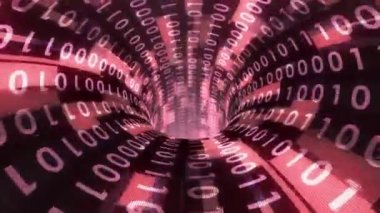 solucan deliği huni tünel animasyon arka plan yeni kalite teknolojik serin güzel güzel stok 4 k video görüntüleri ikili sayılar veri aktarımı