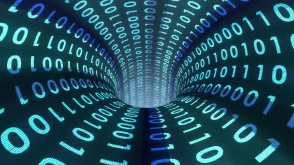 nombres binaires transfert de données entonnoir tunnel d'entonnoir animation fond nouvelle qualité technologique cool beau stock 4k séquences vidéo 