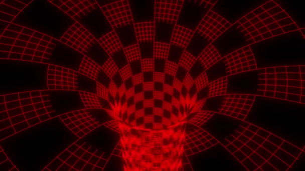 Mřížka červí díry nálevky tunel animace pozadí nové kvalitní technologické Super pěkné krásné 4k video stopáže — Stock video