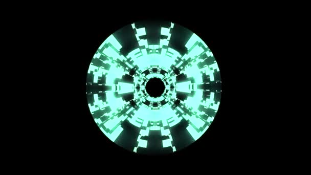 Volo Fuori Luci Neon Cyber Tunnel Movimento Grafica Animazione Sfondo — Video Stock