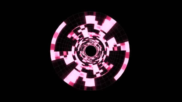 Vlucht in uit neon lights cyber gegevens vr tunnel motion graphics animatie achtergrond naadloze loop nieuwe kwaliteit futuristische cool leuke mooie 4k video beeldmateriaal — Stockvideo
