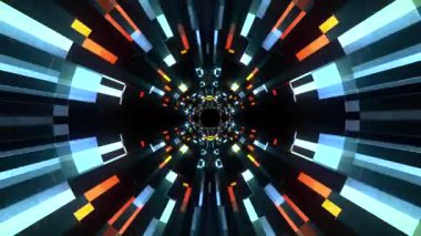 Cyber veri vr tünel hareket grafik animasyon arka plan sorunsuz yeni nitelik fütüristik serin güzel güzel 4 k stok video görüntüleri döngü içinde uçuşa neon ışıklar