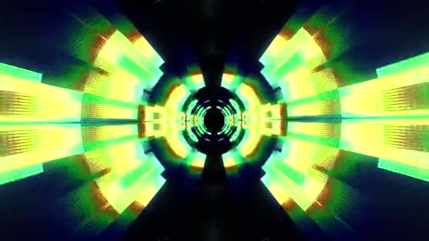 Repülés, neon fények számítógépes adatok vr alagút mozgás grafikus animáció háttér varrat nélküli hurok új minőségi futurisztikus hűvös szép szép 4k raktáron videofelvétel — Stock videók