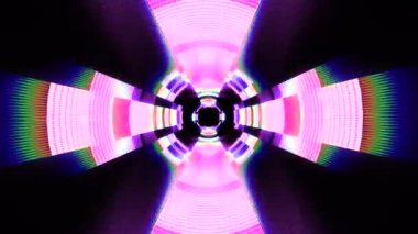 Cyber veri vr tünel hareket grafik animasyon arka plan sorunsuz yeni nitelik fütüristik serin güzel güzel 4 k stok video görüntüleri döngü içinde uçuşa neon ışıklar