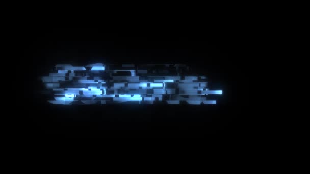 Cool glitch kodning text animation bakgrund logotyp sömlös loop nya universal teknik motion dynamiska animerad bakgrund färgglada joyful videokvalitet — Stockvideo